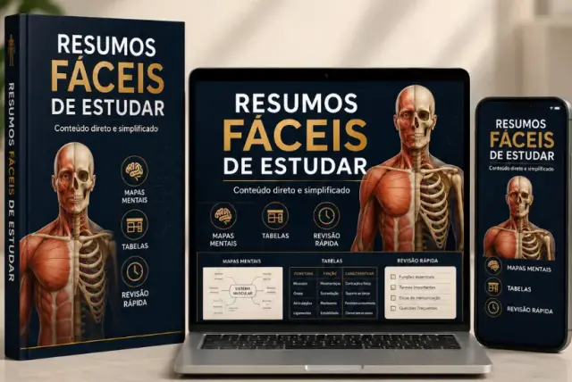 Mockup do bônus: Resumos Fáceis de Estudar